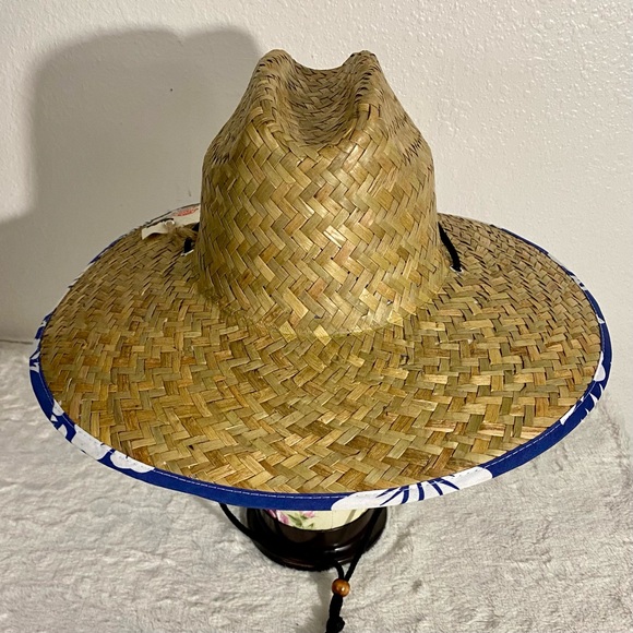 Chillmeister Accessories - NEW Chillmeister Navy Hawaiian Aloha Lined Straw Hat One Size Unisex